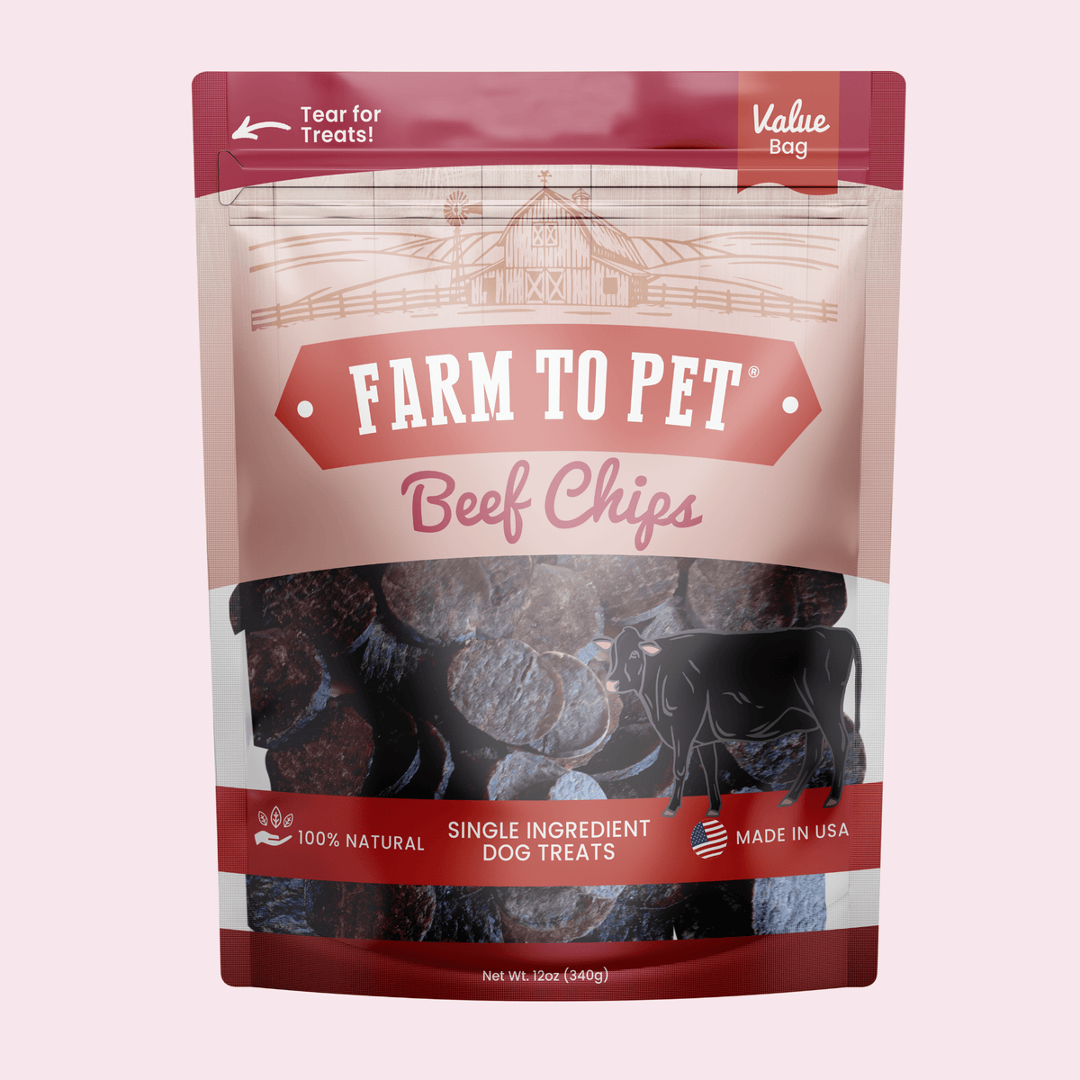 Beef Chips Dog Treats Single-Ingredient Healthy Treats for Dogs