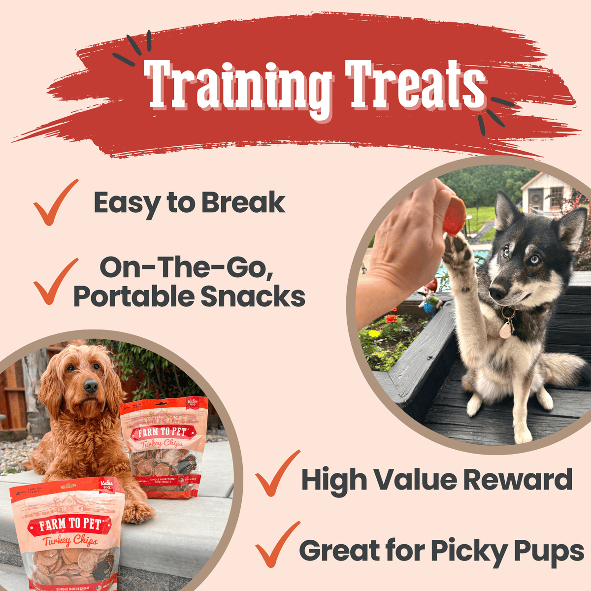 Turkey Chips for Dogs All-Natural Single-Ingredient Healthy Dog Treats