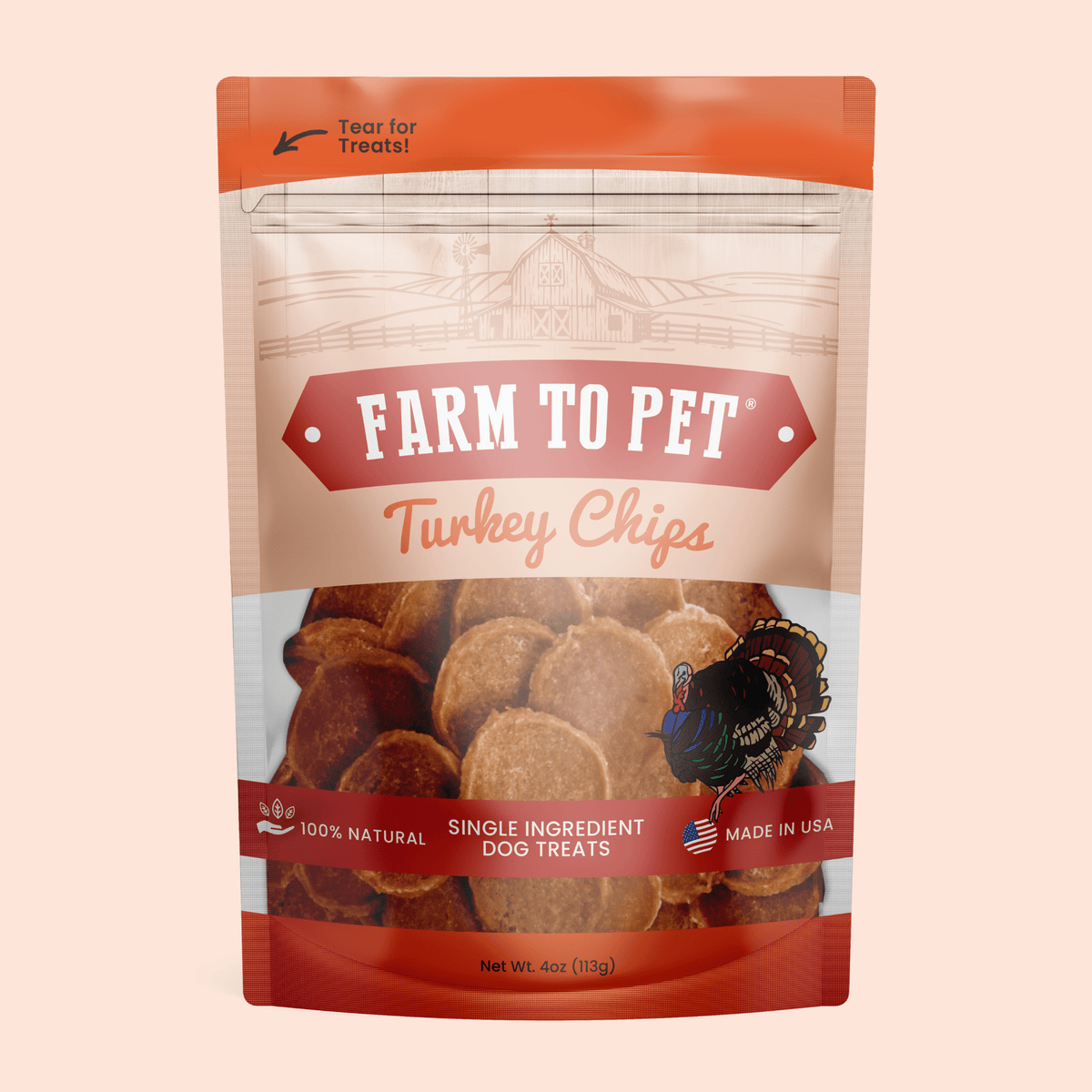 Turkey Chips for Dogs All-Natural Single-Ingredient Healthy Dog Treats