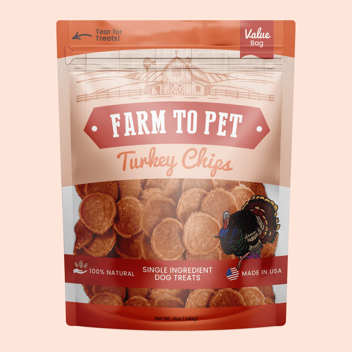 Turkey Chips for Dogs All-Natural Single-Ingredient Healthy Dog Treats