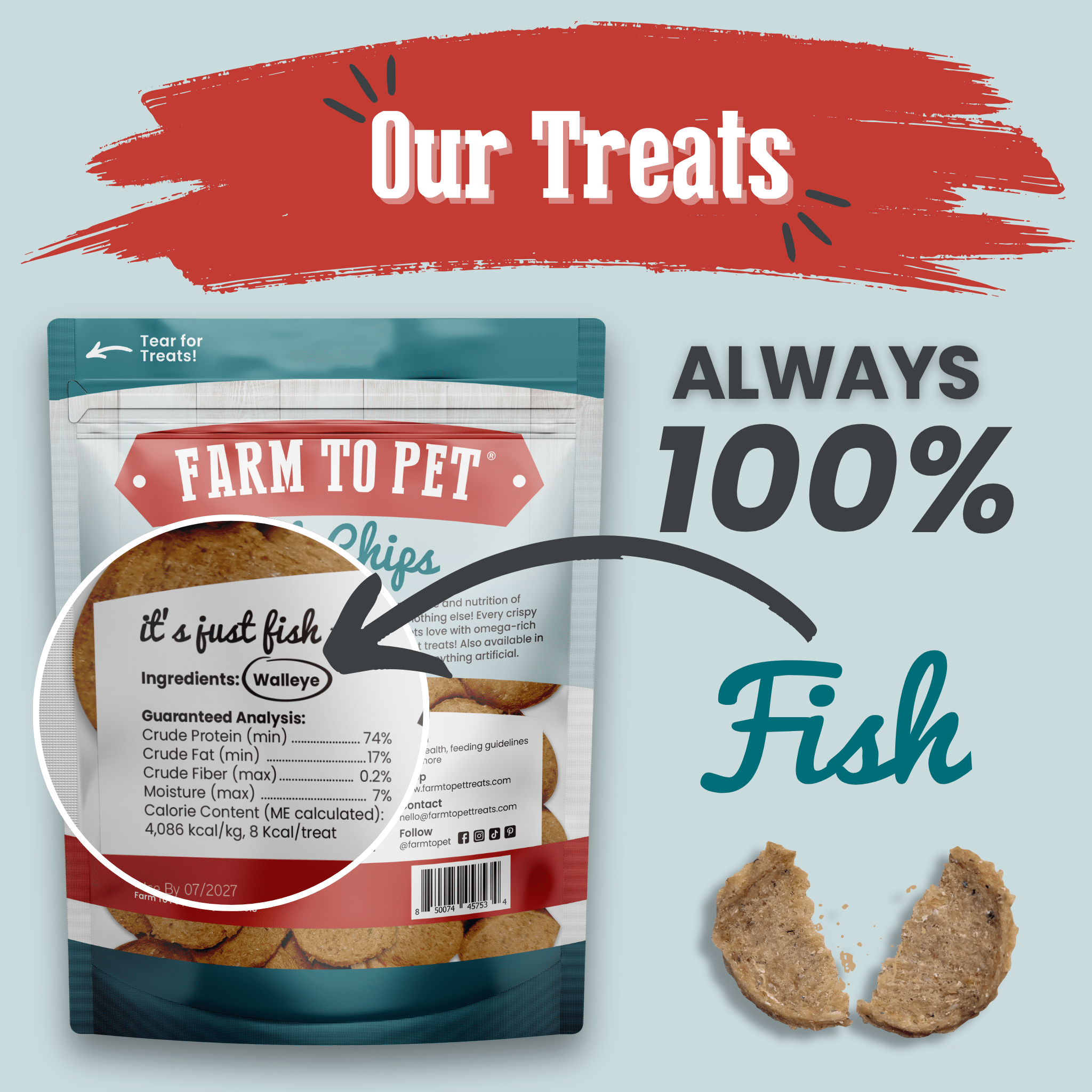 Fish Chips for Dogs Wild-Caught Fish Dog Treats