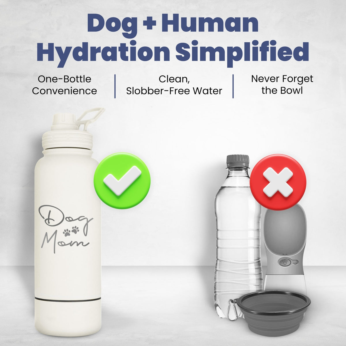 Dog + Owner Water Bottle with Detachable Dog Bowl
