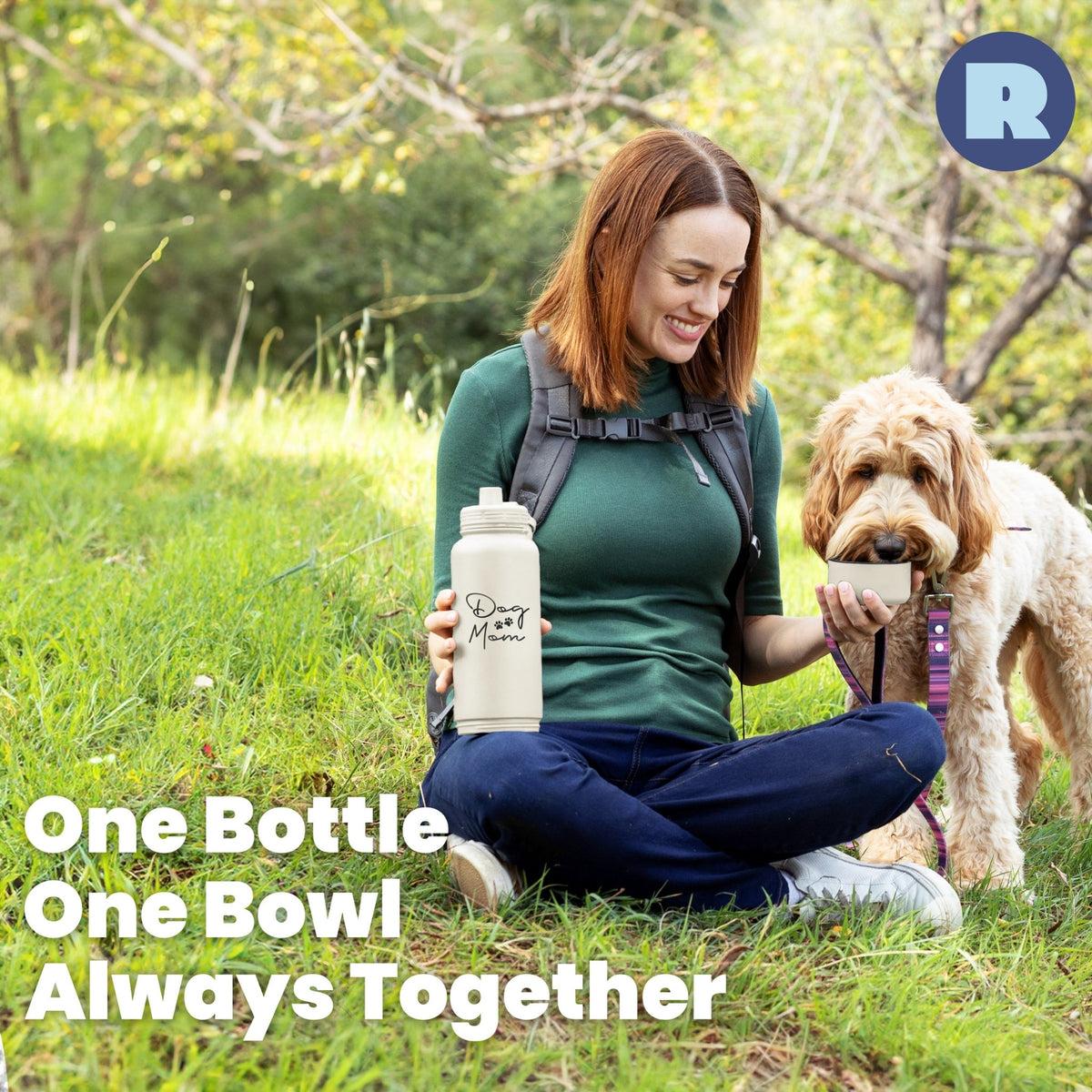 Dog + Owner Water Bottle with Detachable Dog Bowl