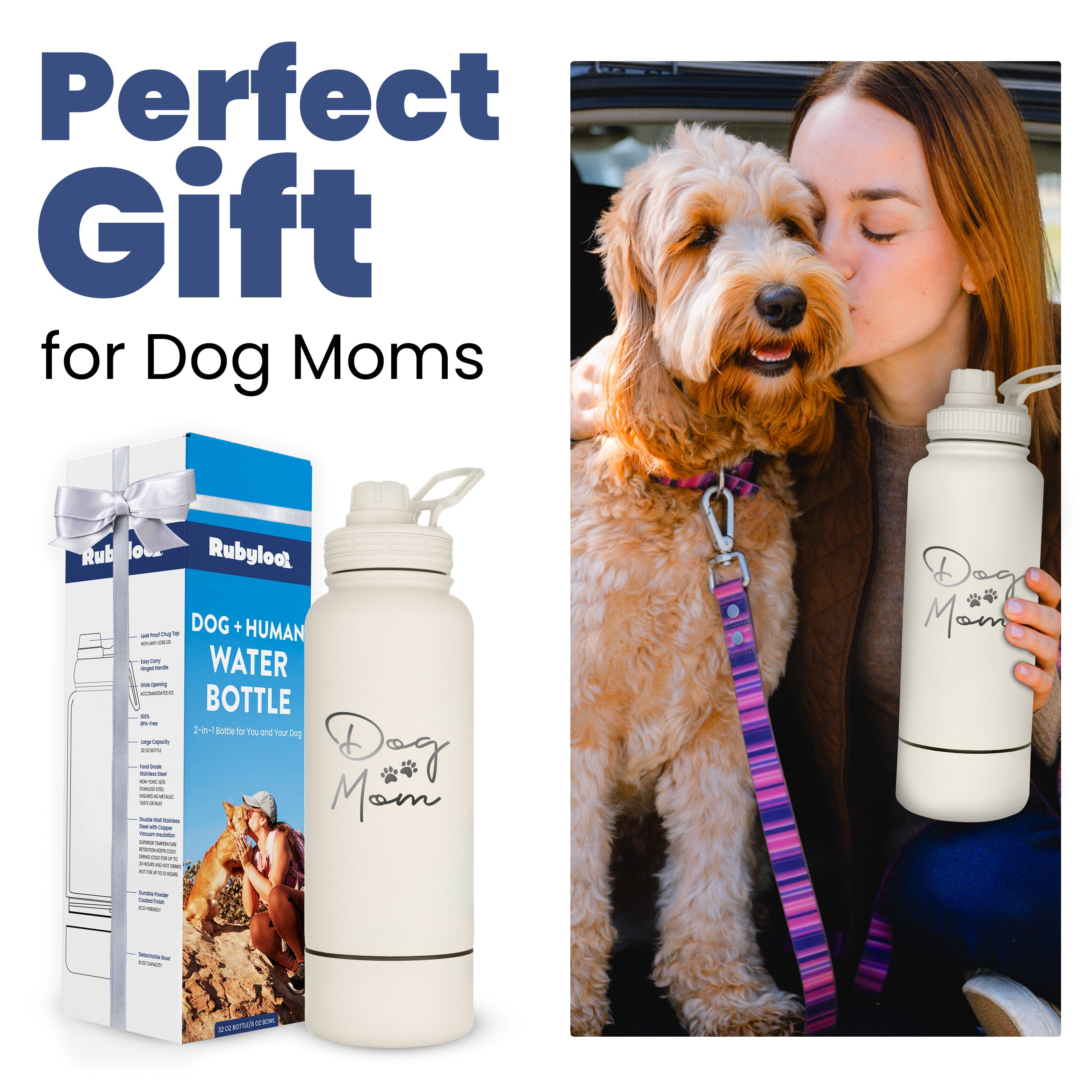 Dog + Owner Water Bottle with Detachable Dog Bowl