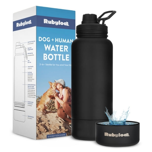 Dog + Owner Water Bottle with Detachable Dog Bowl