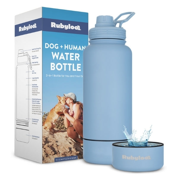 Dog + Owner Water Bottle with Detachable Dog Bowl