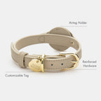 LEATHER DOG COLLAR - AIR TAG HOLDER