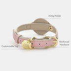 LEATHER DOG COLLAR - AIR TAG HOLDER
