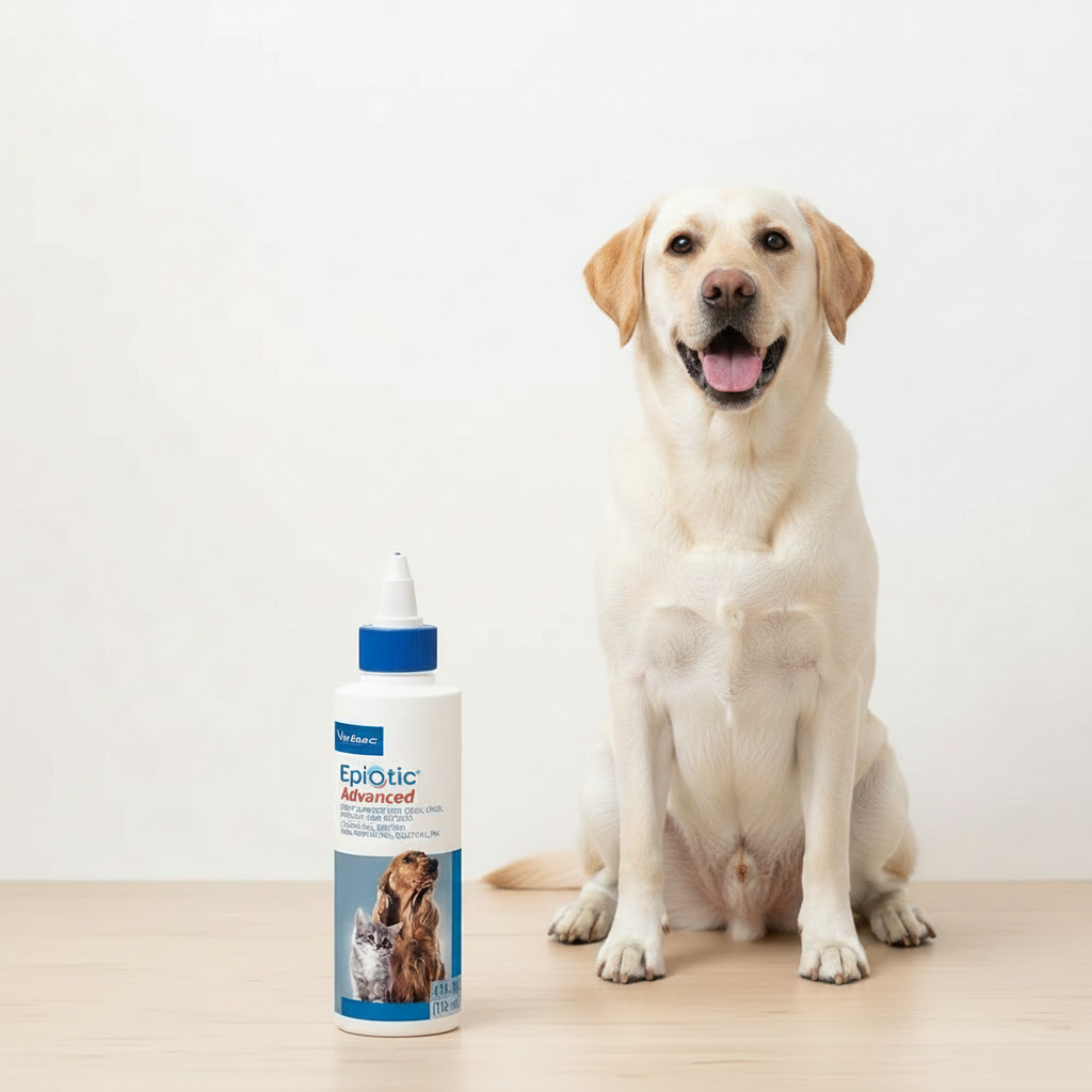 EpiOtic Advanced ear cleaner bottle with cream Labrador