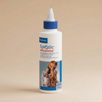 EpiOtic Advanced ear cleaner bottle on warm beige background
